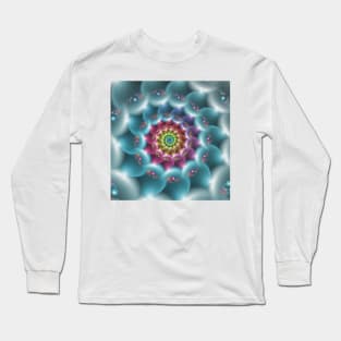 Rainbow Blue Spiral Long Sleeve T-Shirt